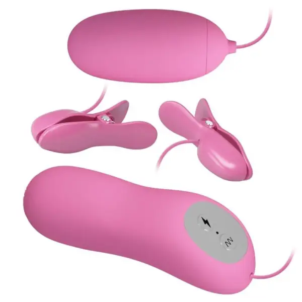 Pretty Love - Pinzas con vibración y electros shock rosa - Imagen 3