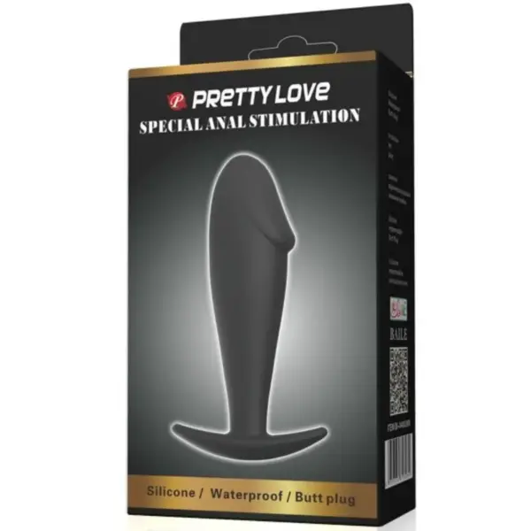 Pretty Love - Plug anal silicona forma pene negro - Imagen 6