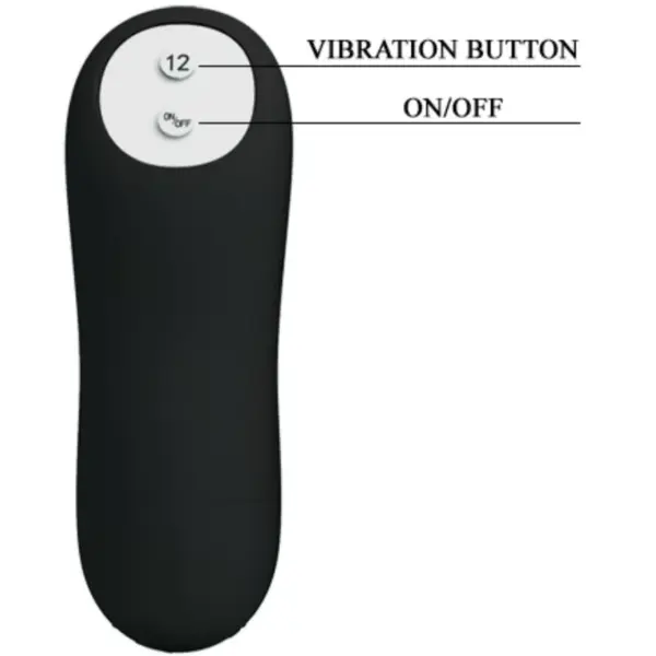 Pretty Love - Plug Anal Silicona Forma Pene y 12 Modos Vibración Negro - Imagen 5