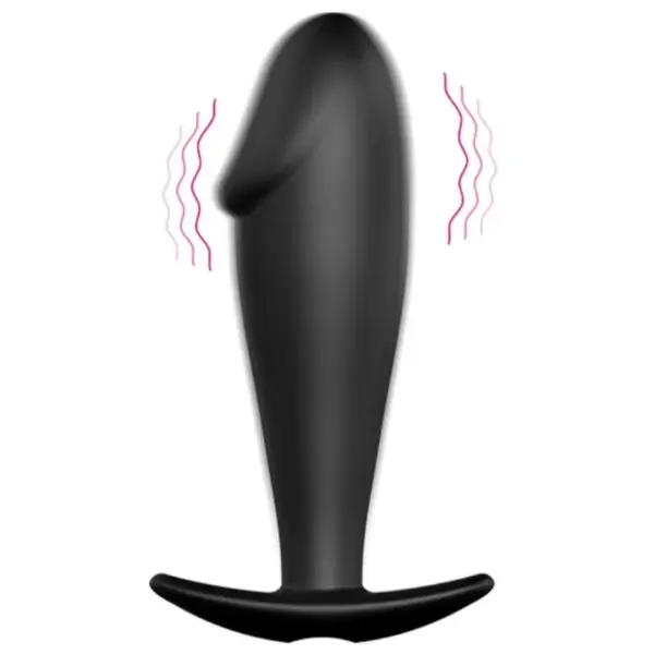 Pretty Love - Plug Anal Silicona Forma Pene y 12 Modos Vibración Negro - Imagen 9