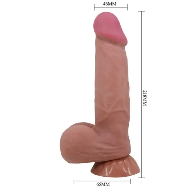 Pretty Love - Dildo realístico con ventosa piel deslizante moreno 21.8 cm - Imagen 6