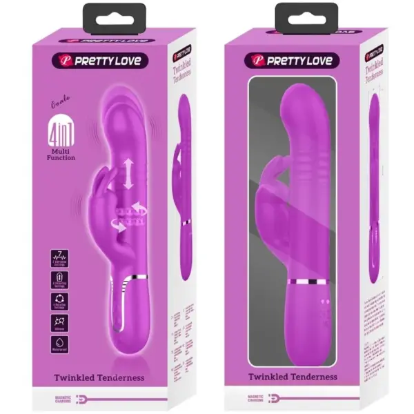 Pretty Love - Vibrador rabbit con licking morado - Imagen 10
