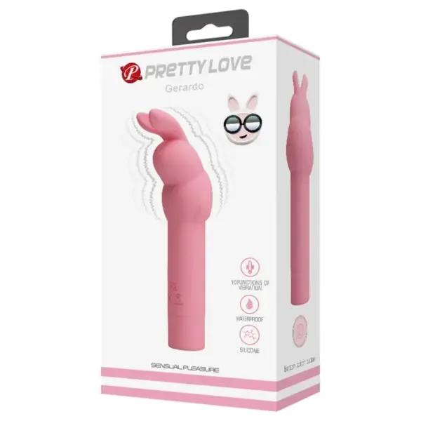 PRETTY LOVE - VIBRADOR DE SILICONA CONEJO ROSA GERARDO - Imagen 2