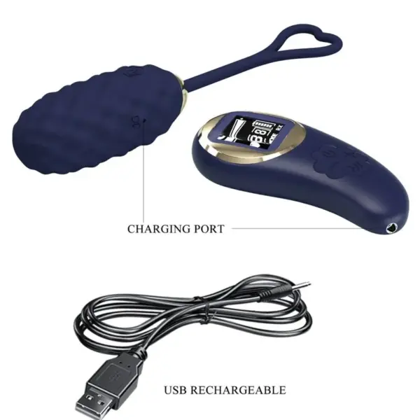 Pretty Love - Huevo vibrador control remoto azul para placer íntimo - Imagen 8
