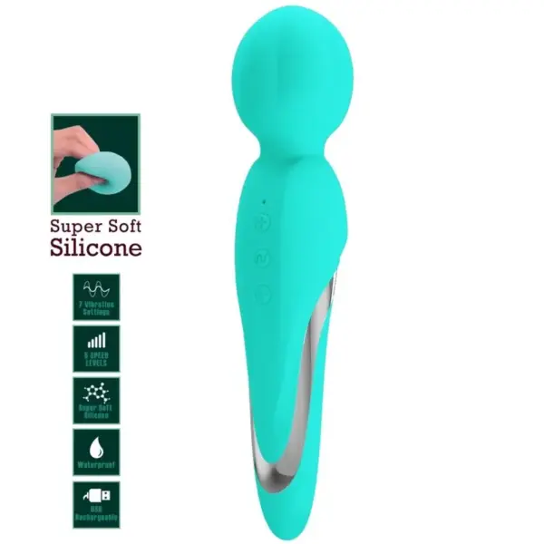 Pretty Love - Vibrador Wand Verde Agua - Imagen 7