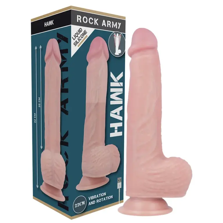 ROCKARMY - Hawk Realístico Rotador y Vibrador 22 cm - 4.6 cm