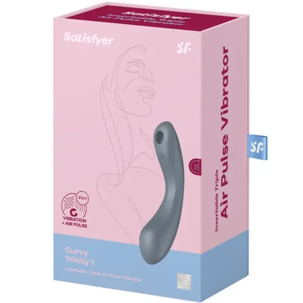 Satisfyer - Curve Trinity 1 Air Pulse Vibration Gris - Imagen 10