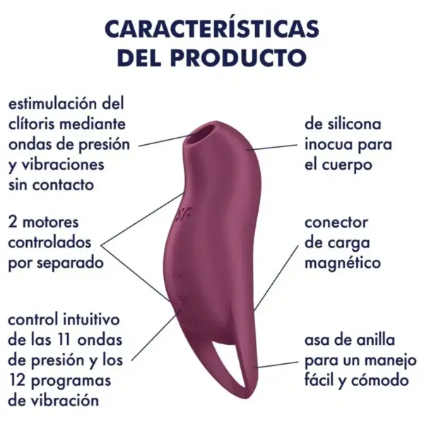 Satisfyer - Pocket Pro 1 Estimulador Clítoris Granate - Imagen 4