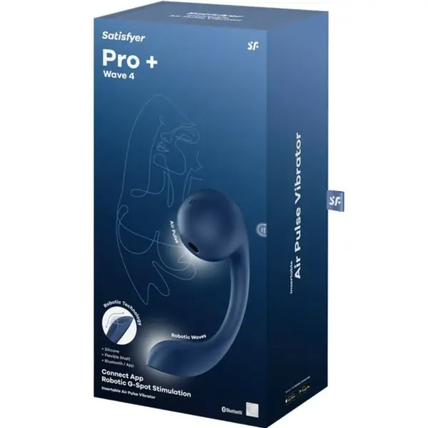 Satisfyer - Pro+ Wave 4 Estimulador Punto G & Air Pulse Aplicación Gratuita Azul Oscuro - Imagen 6
