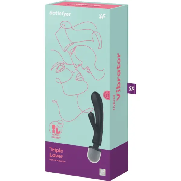 Satisfyer - Triple Lover masajeador vibrador rabbit gris - Imagen 7