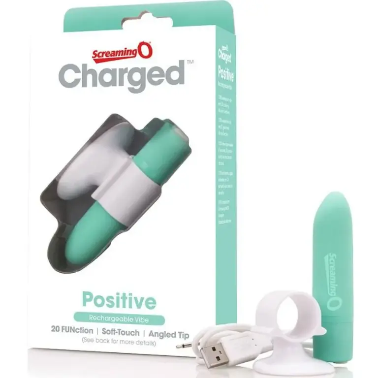 SCREAMING O - Masajeador recargable Positive verde para un placer intenso