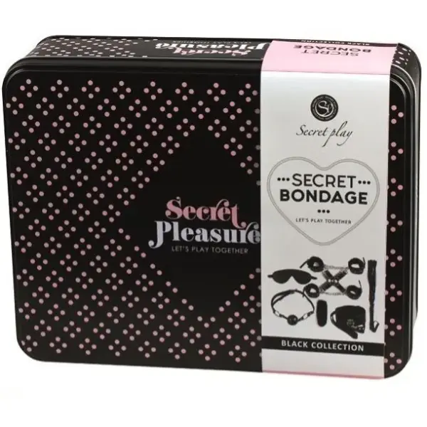 SECRETPLAY - Set BDSM 8 Piezas Negro para Adultos