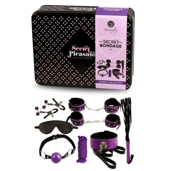 SECRETPLAY - Set BDSM 8PCS Lila / Negro para Explorar Nuevas Sensaciones - Imagen 2