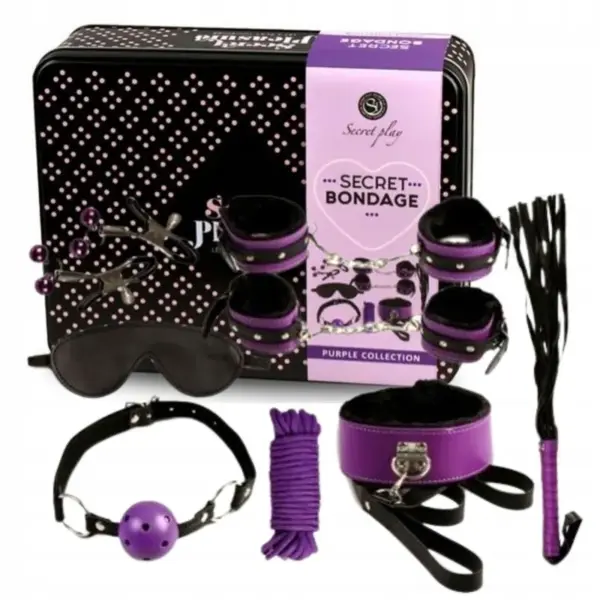 SECRETPLAY - Set BDSM 8PCS Lila / Negro para Explorar Nuevas Sensaciones - Imagen 3