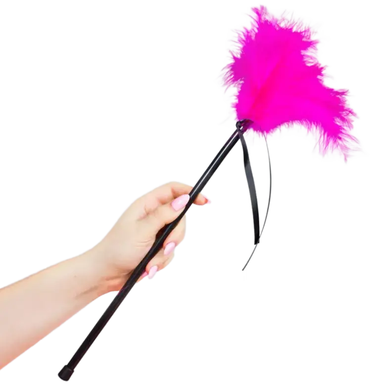 SECRETPLAY - Plumero Plumas Rosa 40 cm para Caricias Eróticas