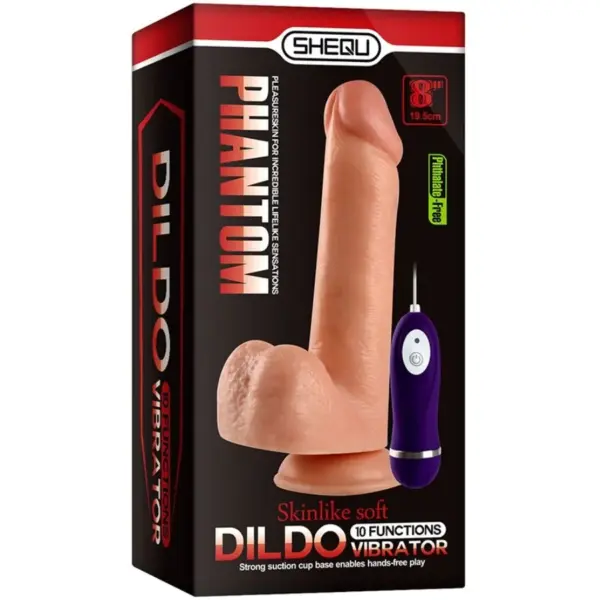 SHEQU - Phantom Dildo Vibrador con Control Remoto 20 cm - Imagen 7