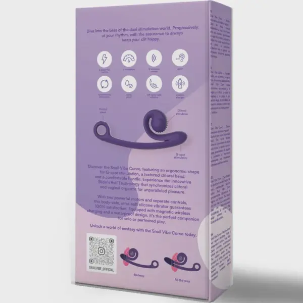 SNAIL VIBE - Vibrador curvo morado para el placer del punto G - Imagen 5