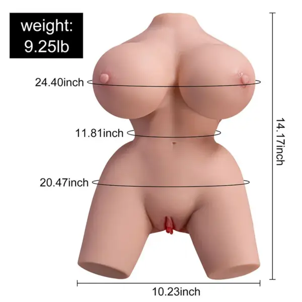 XISE - Torso Realístico Femenino con Vibración 36 cm - Imagen 2