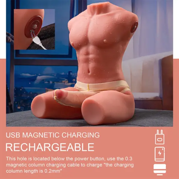 XISE - Jason Half Body Torsos Realístico Masculino con Thrusting y Vibración 55 cm - Imagen 10