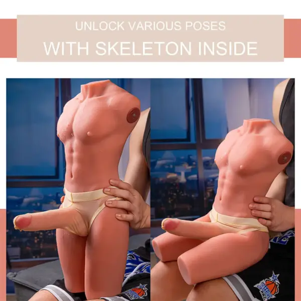 XISE - Jason Half Body Torsos Realístico Masculino con Thrusting y Vibración 55 cm - Imagen 13