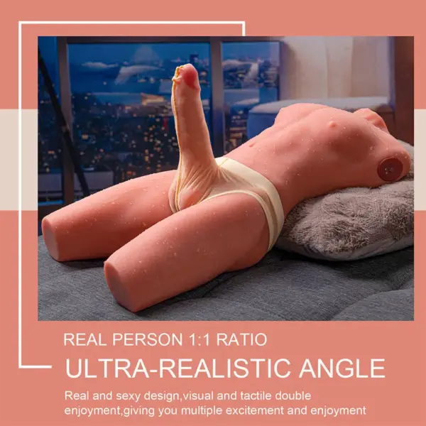 XISE - Jason Half Body Torsos Realístico Masculino con Thrusting y Vibración 55 cm - Imagen 16