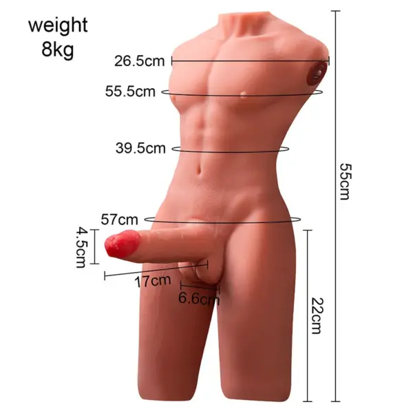 XISE - Jason Half Body Torsos Realístico Masculino con Thrusting y Vibración 55 cm - Imagen 7