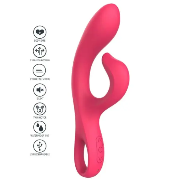 XOCOON - Vibrador Punto G con Estimulador de Clítoris Fucsia - Imagen 6