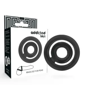 ADDICTED TOYS - Set de anillos para pene negro