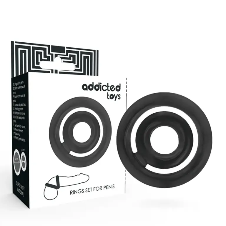 ADDICTED TOYS - Set de anillos para pene negro