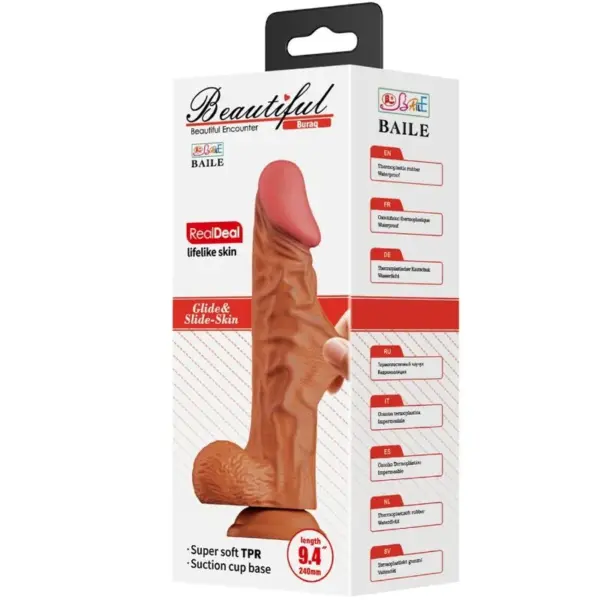BAILE - BURAQ DILDO REALÍSTICO 24 CM NATURAL - Imagen 6