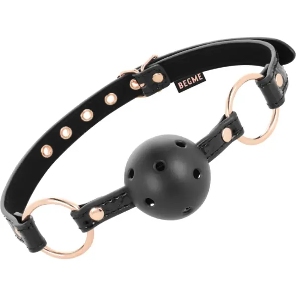 BEGME - Black Edition Mordaza Cuero Vegano para Juegos BDSM