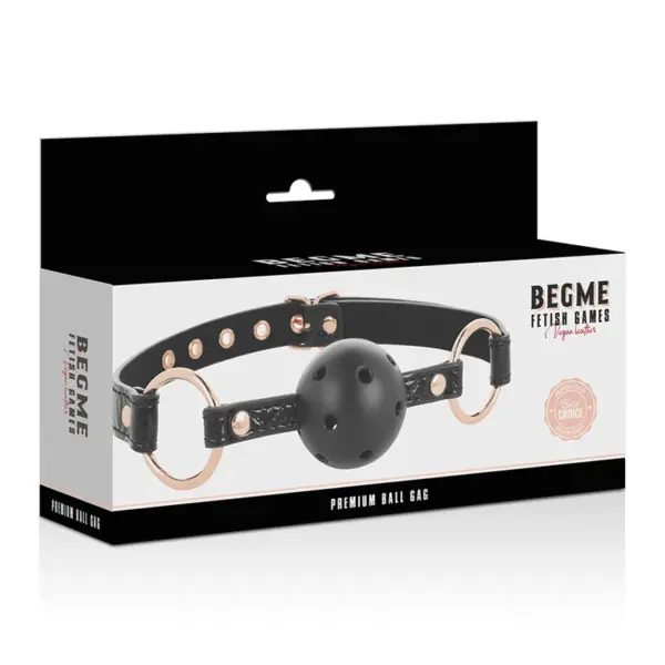 BEGME - Black Edition Mordaza Cuero Vegano para Juegos BDSM - Imagen 4