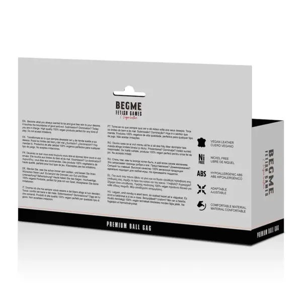 BEGME - Black Edition Mordaza Cuero Vegano para Juegos BDSM - Imagen 5