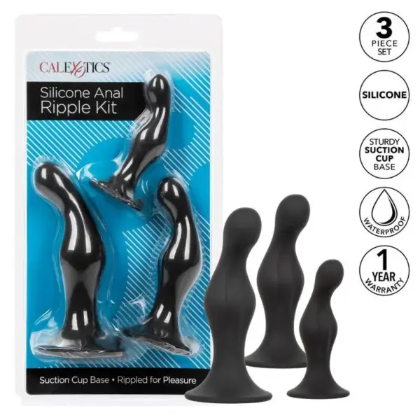 CALEXOTICS - Kit de Plugs Anales Ondulados de Silicona - Imagen 2