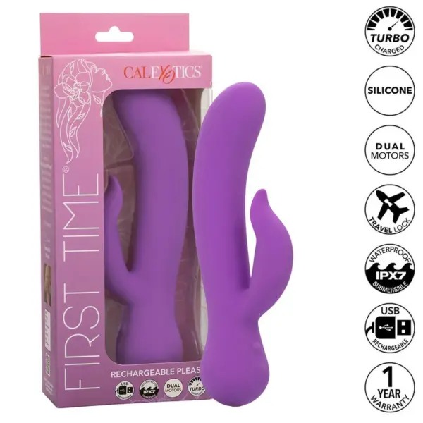 CALEXOTICS - First Time Vibrador Complaciente Recargable Morado