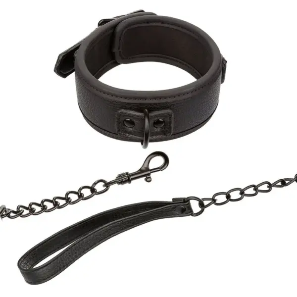 CALEXOTICS - Collar y Correa de Cuero Ajustable Negro para BDSM - Imagen 3