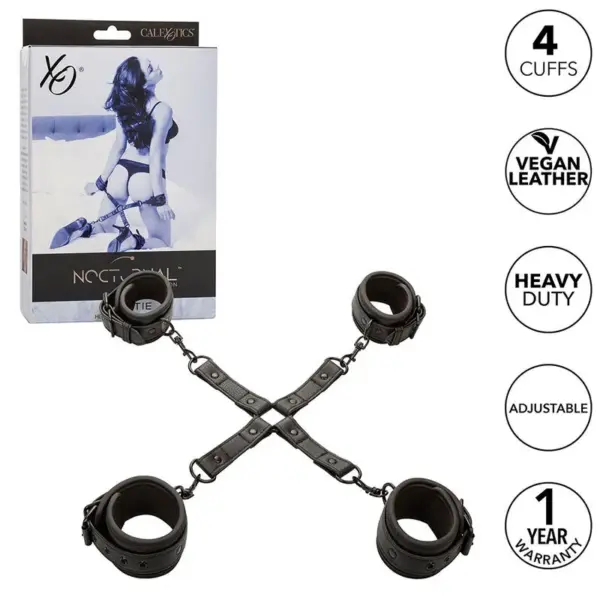 CALEXOTICS - Nocturnal Conector Hog Tie Cuero Ajustable Negro
