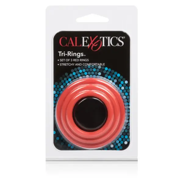 CALEXOTICS - Set Tres Anillas Erección Rojo para Placer Duradero - Imagen 4