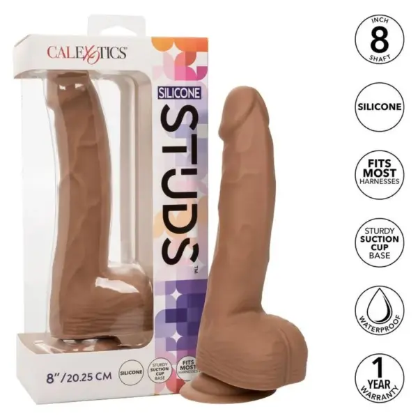 Calexotics - Silicone Studs 20.32 cm Brown: Disfruta del Placer Realista