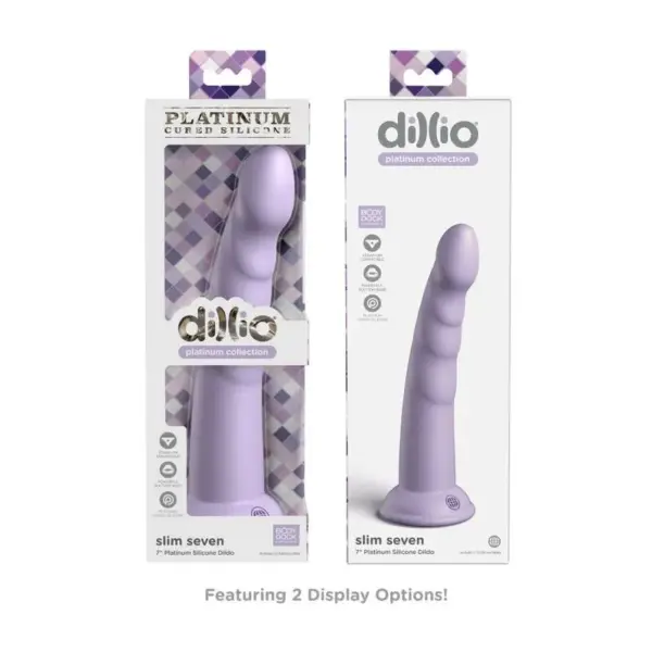 DILLIO - Slim Seven 17,78 cm Violeta - Dildo de Silicona Premium - Imagen 4