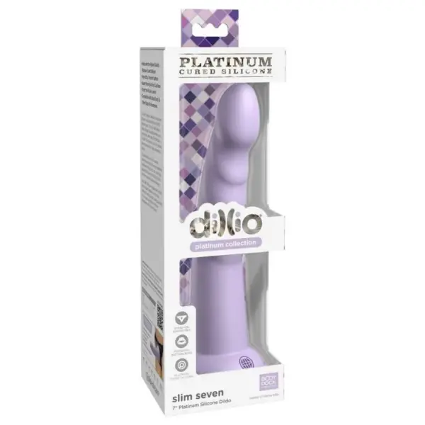 DILLIO - Slim Seven 17,78 cm Violeta - Dildo de Silicona Premium - Imagen 5