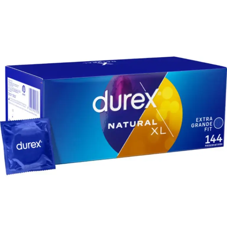 Durex - Preservativos Extra Large XL con 144 Unidades para Máximo Placer