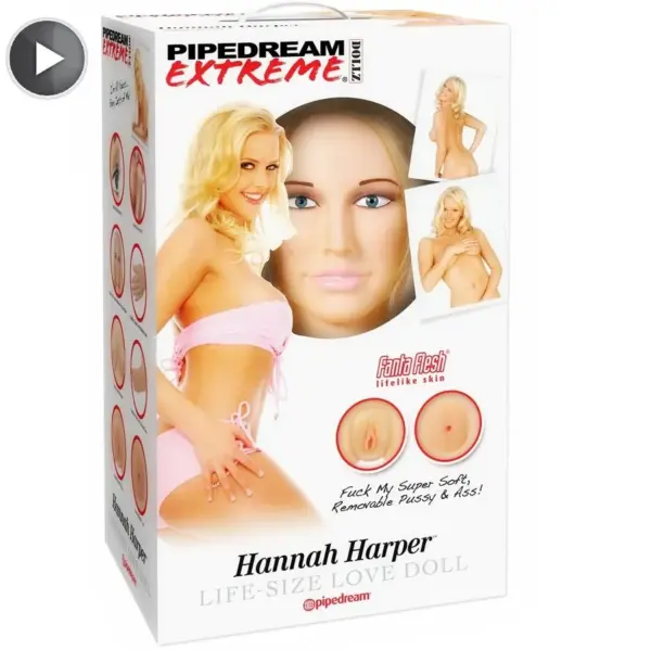EXTREME DOLLZ - Muñeca inflable Hannah Harper con detalles realistas