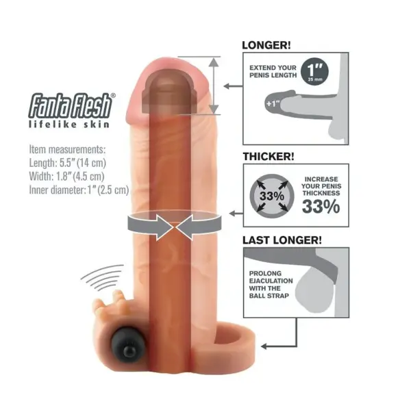 Fantasy X-Tensions - Extensión para el pene con vibrador Real Feel 1 - Imagen 2