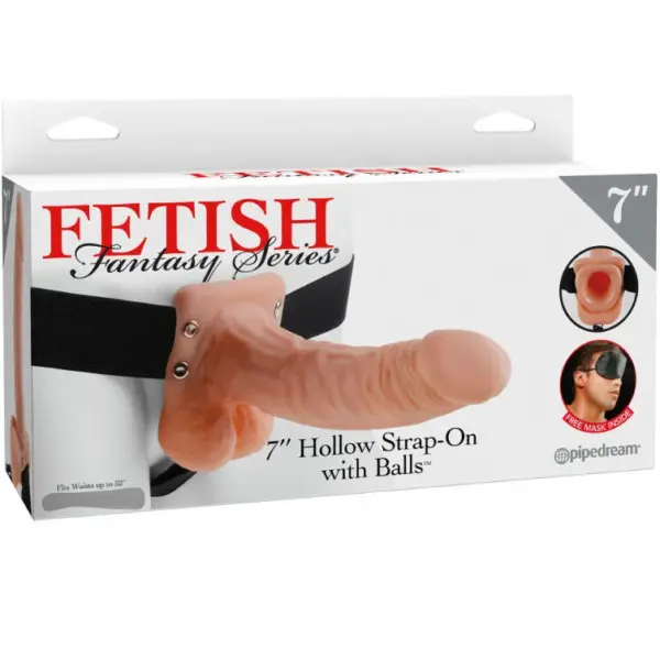Fetish Fantasy - Hollow Strap-On con bolas 17.8cm natural - Imagen 2