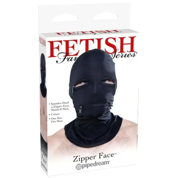 Fetish Fantasy Series - Pasamontañas con cremalleras negro - Imagen 2