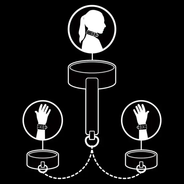 Fetish Submissive - Collar y Esposas Cuero Vegano con Forro de Neopreno - Imagen 3