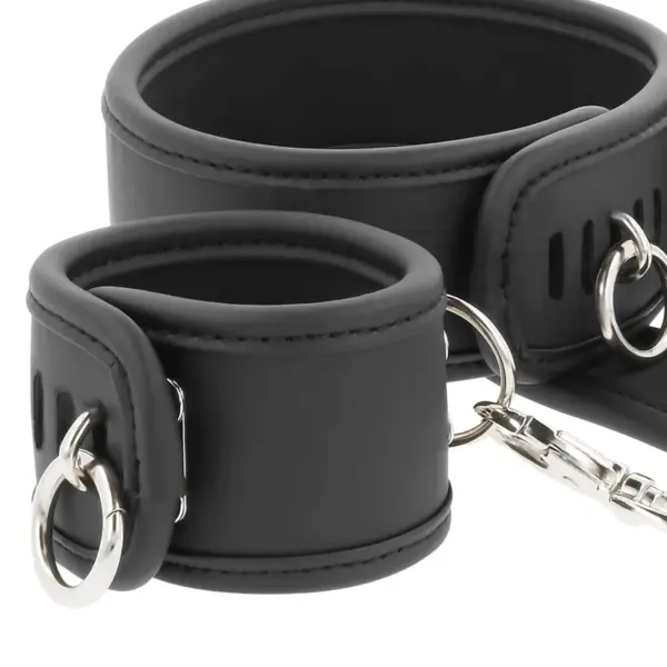 Fetish Submissive - Collar y Esposas Cuero Vegano con Forro de Neopreno - Imagen 5
