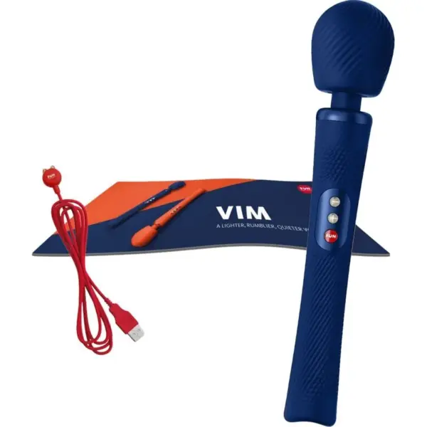 FUN FACTORY - VIM WAND RUMBLE Vibrador recargable silicona azul medianoche - Imagen 5