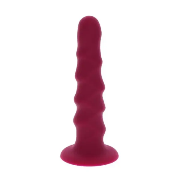 GET REAL - Dong de silicona ribeteado de 12 cm en rojo